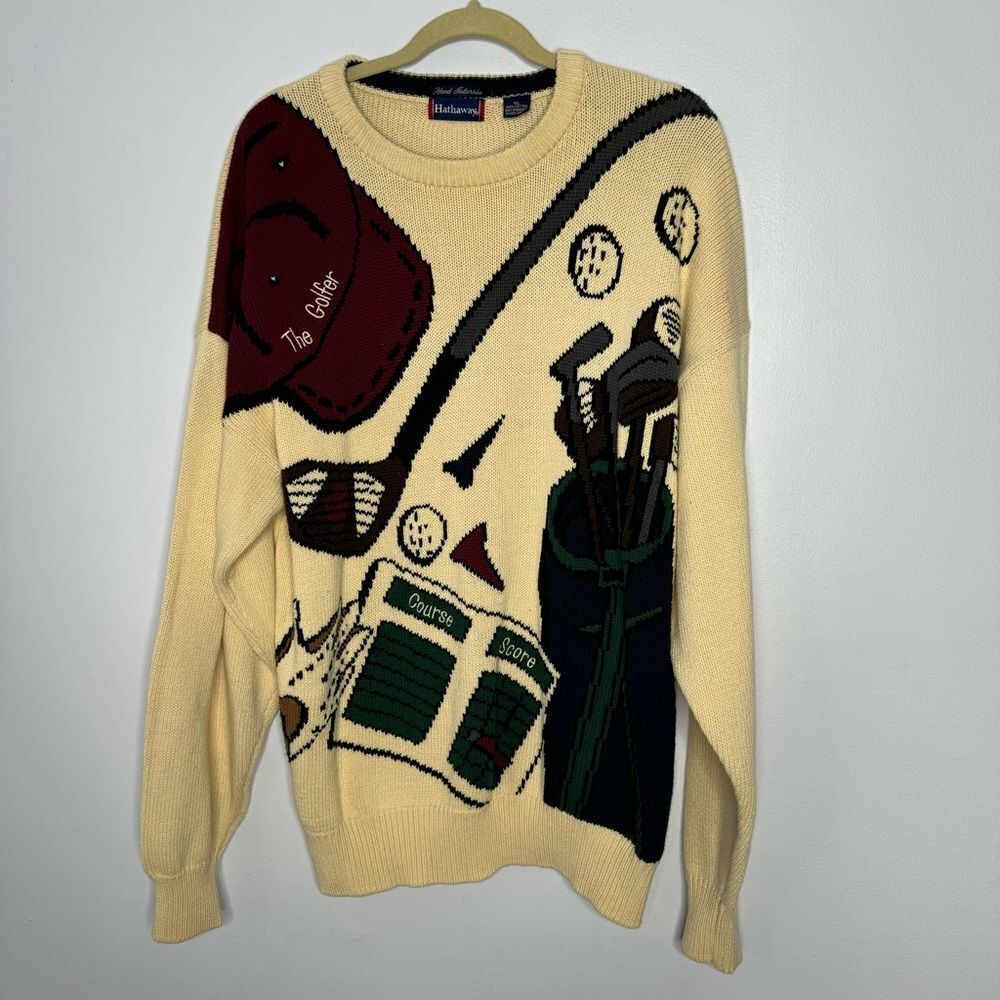 Hathaway vintage knit golf sweater size XL